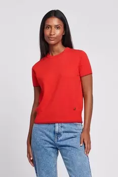 Женский джемпер с коротким рукавом и круглым вырезом U.S. Polo Assn, оранжевый