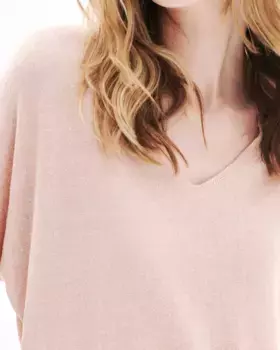 Женский джемпер с коротким рукавом из льна Caroll, розовый