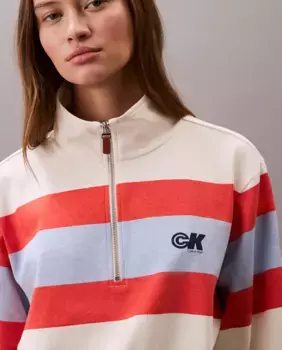 Женский джемпер с полумолнией Calvin Klein Jeans, кремовый