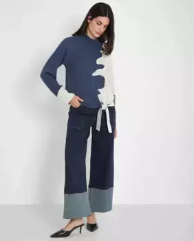 Женский джемпер с регулируемым бантом Trucco, синий