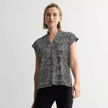 Женский джемпер с V-образным вырезом Nine West, цвет white black tweed