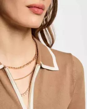 Женский джемпер с воротником типа поло Morgan, бежевый