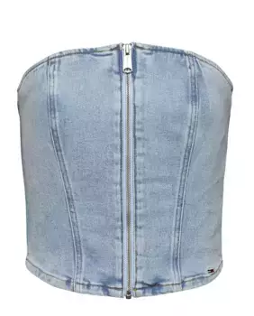 Женский джинсовый топ-бюстье Tommy Jeans, светло-голубой