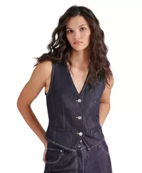 Женский джинсовый жилет Selene из хлопка Steve Madden, синий