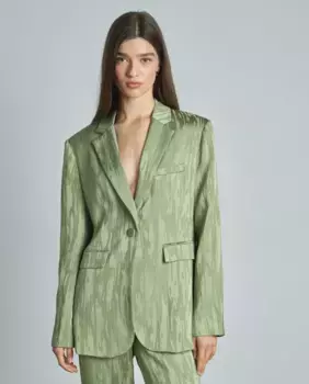 Женский фактурный пиджак с длинными рукавами Alma en Pena, зеленый