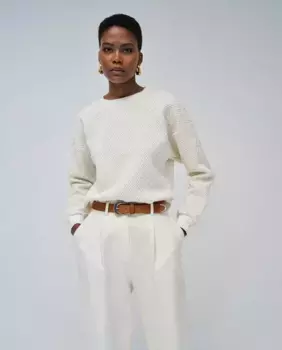 Женский фактурный трикотажный свитер с блеском Salsa Jeans, кремовый