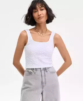 Женский фактурный трикотажный топ On 34th, белый