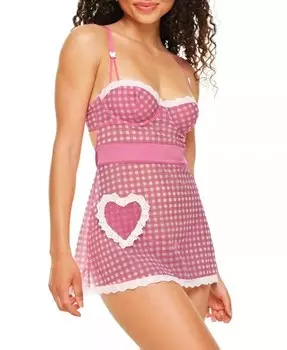 Женский фартук Lola в стиле беби-долл и комплект нижнего белья со стрингами Adore Me, розовый