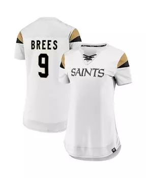 Женский фирменный белый модный топ Drew Brees New Orleans Saints Athena с именем и номером Fanatics, белый