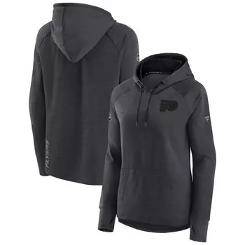 Женский фирменный пуловер с капюшоном Fanatics Heather Charcoal Philadelphia Flyers Authentic Pro Road Performance пуловер реглан Fanatics