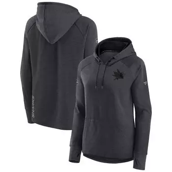 Женский фирменный пуловер с капюшоном Fanatics Heather Charcoal San Jose Sharks Authentic Pro Road Performance пуловер с капюшоном и реглан Fanatics