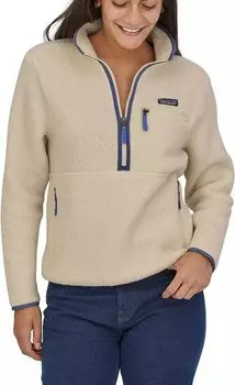 Женский флисовый пуловер Patagonia в стиле ретро в стиле сумчатого цвета