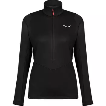 Женский флисовый пуловер Puez PL с полумолнией на половину длины Salewa, черный