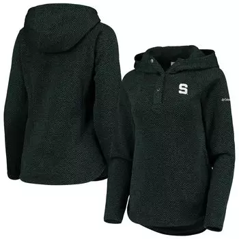 Женский флисовый пуловер с капюшоном Columbia Green Michigan State Spartans Darling Days реглан