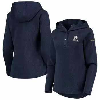 Женский флисовый пуловер с капюшоном Columbia Navy Notre Dame Fighting Irish Darling Days реглан