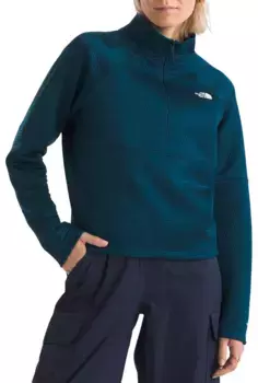 Женский флисовый пуловер с молнией 1/4 The North Face Dotknit Thermal, цвет Midnight Petrol