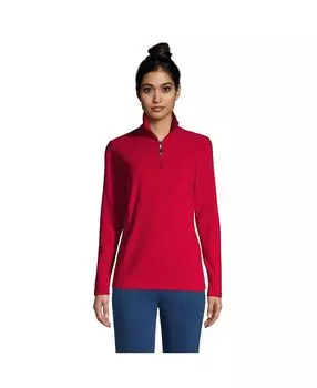 Женский флисовый пуловер с молнией на четверть Lands' End