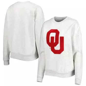 Женский флисовый пуловер с нашивкой из шенилловой ткани Gameday Couture Heather Grey Oklahoma owners, толстовка