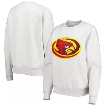Женский флисовый пуловер с синельными нашивками Gameday Couture Heather Grey Iowa State Cyclones, толстовка