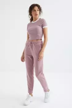 Женский флисовый спортивный костюм удобной формы с высокой талией Dusty Rose и широкими карманами TOMMYLIFE