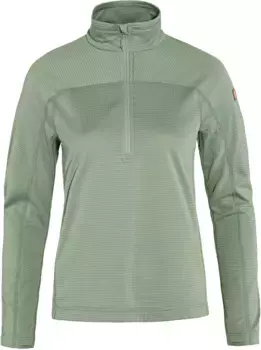 Женский флисовый свитер Fjallraven Abisko Lite с полумолнией до половины, цвет Misty Green