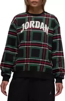 Женский флисовый свитшот Jordan Brooklyn с круглым вырезом и рисунком, цвет Gorge Green
