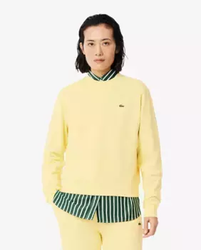 Женский флисовый свитшот с круглым вырезом Lacoste, жёлтый