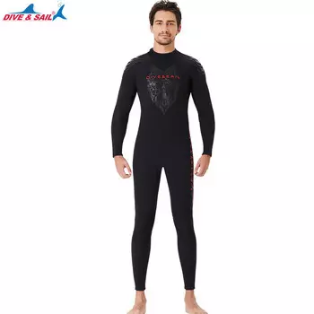 Женский гидрокостюм SBART Defsel, цельный костюм для серфинга толщиной 3 мм, мужской стиль с длинными рукавами, черный - обратите внимание на размер при размещении заказа