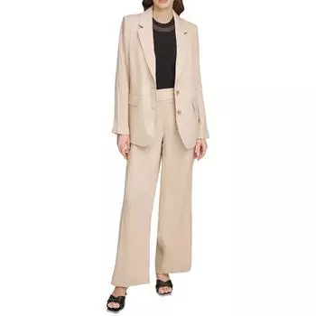 Женский глубокий V-образный вырез, застежка на две пуговицы, пиджак на двух пуговицах DKNY, цвет sandalwood