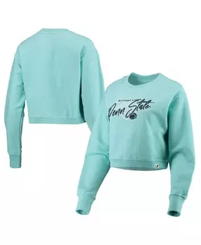 Женский голубой укороченный пуловер Penn State Nittany Lions с кордом League Collegiate Wear