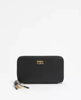 Женский горизонтальный кожаный кошелек Bimba y Lola, чёрный