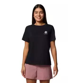 Женский графический топ с коротким рукавом Rolling Bend Columbia, черный