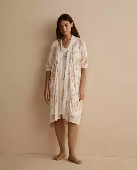 Женский халат через плечо с принтом nfasis