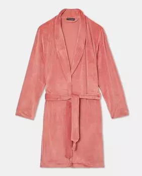 Женский халат из синели Emporio Armani, коралловый