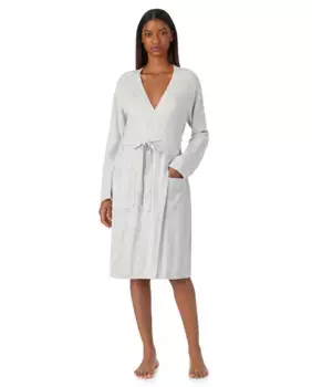 Женский халат из вискозы и полиэстера DKNY, светло-серый