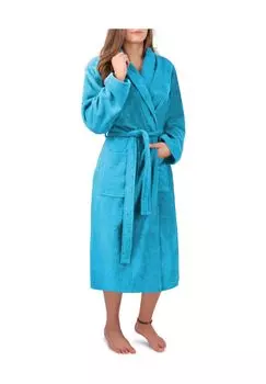 Женский халат премиум класса базовый normani, бирюзовый