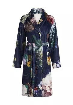 Женский халат с цветочным принтом Fleur и шалевым воротником ESSENZA, цвет 169 Nightblue
