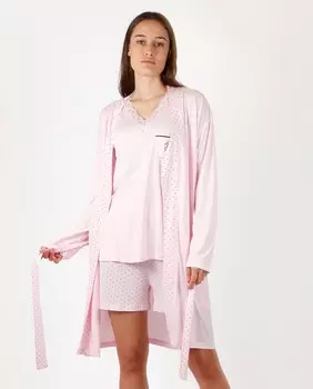 Женский халат с длинными рукавами, поясом и карманами. Admas, синий