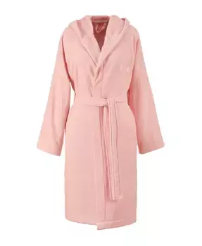Женский халат с капюшоном из велюрового хлопка Boss Home, розовый