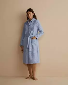 Женский халат с поясом и завязками nfasis, светло-синий