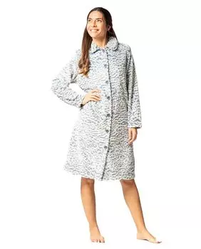 Женский халат с пуговицами из коралловой кожи Egatex, синий