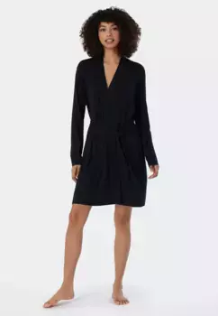 Женский халат Schiesser "Essentials" кроя кимоно, черный