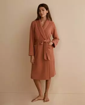 Женский халат со стеганым плетеным поясом nfasis, бордо