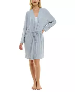 Женский халат в рубчик с длинными рукавами и завязками Roudelain