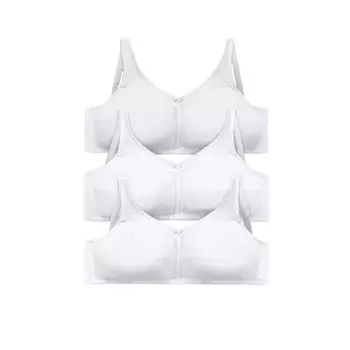 Женский хлопковый бюстгальтер без косточек Comfort Choice из трех пар больших размеров, белый