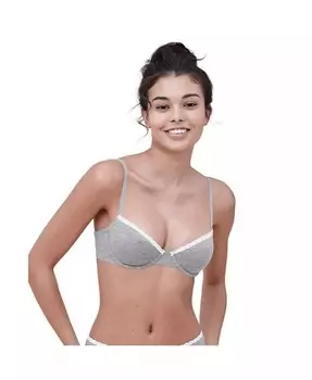 Женский хлопковый бюстгальтер на косточках с декором Skarlett Blue, серый