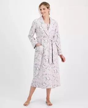 Женский хлопковый халат с завязками на талии с цветочным принтом Charter Club, розовый