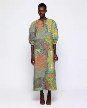 Женский хлопковый кафтан с узором пейсли Mirto, мультиколор