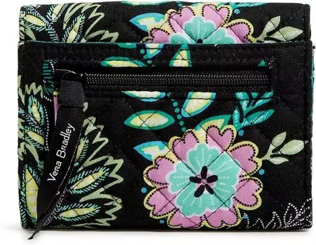 Женский хлопковый компактный кошелек Vera Bradley Riley с RFID-защитой, островной сад