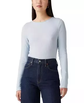 Женский хлопковый легкий топ с длинными рукавами Levi's, синий